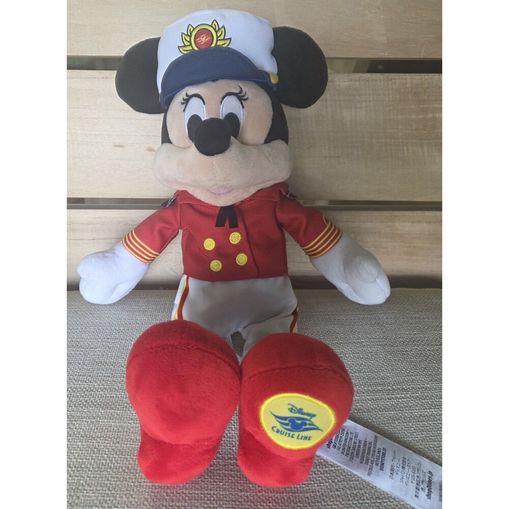 Disney Cruise Line Captain Minnie Mouse Plush – 15" Red Nautical Uniform